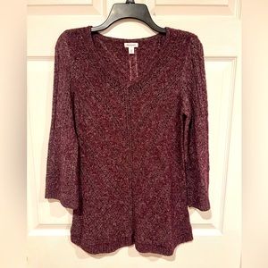 Westport - V Neck Maroon Sweater - XS